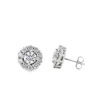Load image into Gallery viewer, 3.75 Carat Flower Halo Studs