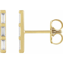 Load image into Gallery viewer, 14K Yellow 1/8 CTW Natural Diamond Bar Earrings