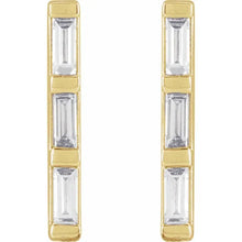 Load image into Gallery viewer, 14K Yellow 1/8 CTW Natural Diamond Bar Earrings