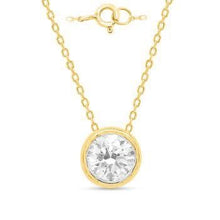Load image into Gallery viewer, Round Diamond Bezel Pendant
