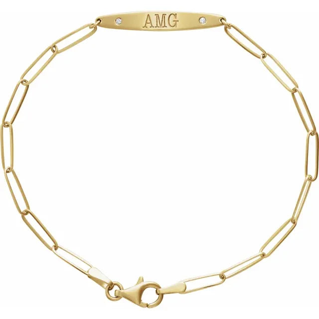 Engravable Curved Bar .015 CTW Natural Diamond 7 Engravable Curved Bar .015 CTW Natural Diamond 7