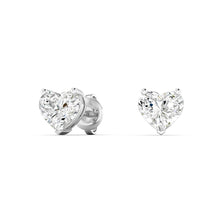 Load image into Gallery viewer, 1 CTW Heart Lab Grown Diamond Studs
