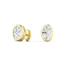 Load image into Gallery viewer, 1 CTW Bezeled Oval Lab Grown Diamond Studs
