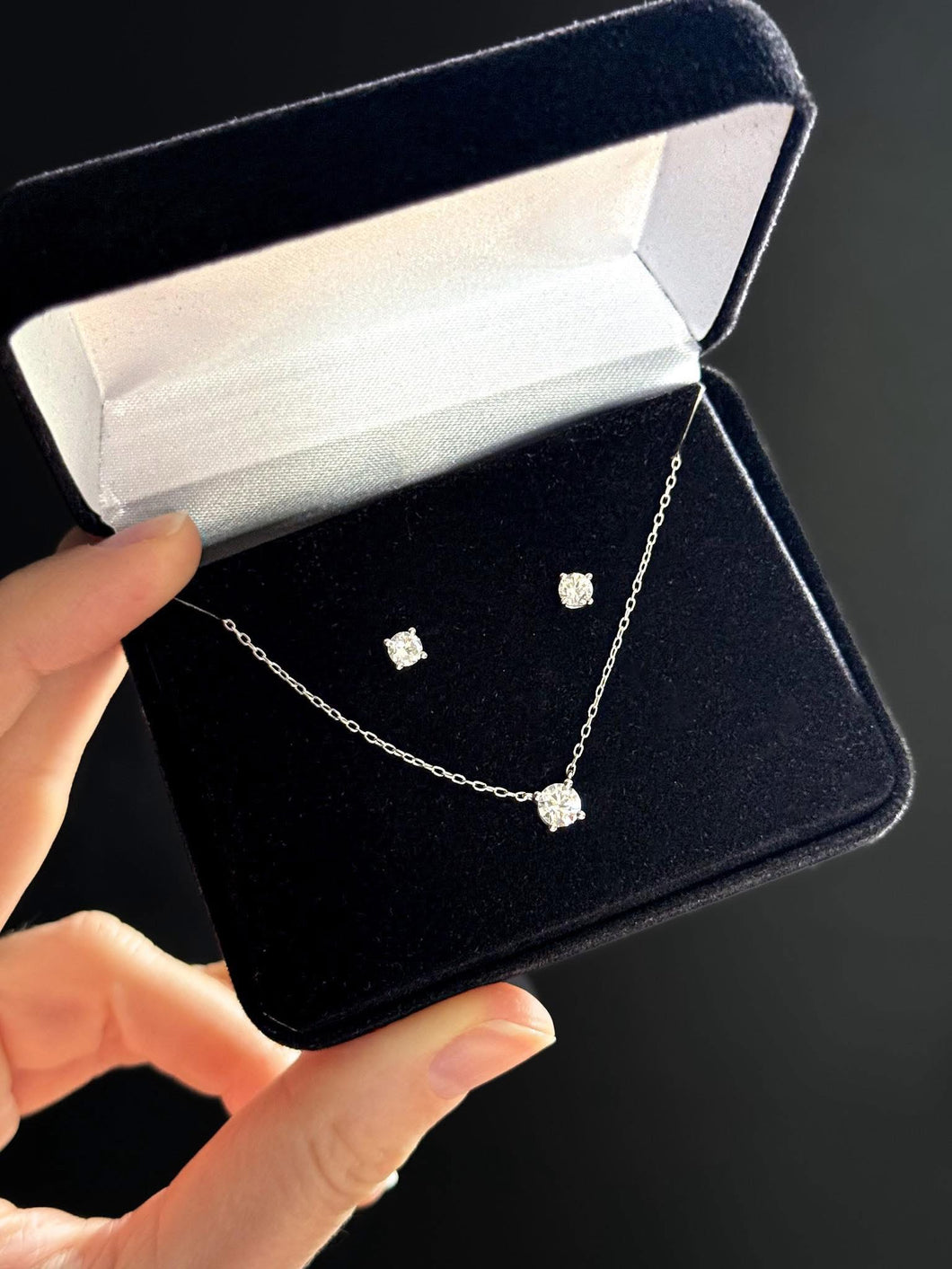 Sterling Lab Diamond Holiday  Set